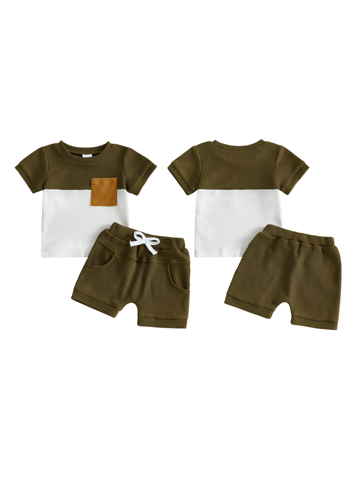Infant Boy Print T-Shirt & Elastic Shorts Set – Casual 2-Piece Summer Outfit