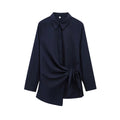 Women's Chic Long Sleeve Button-Up Blouse Fashion Bow Tied Shirt Stylish Female Top