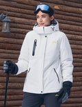 TACVASEN Womens Winter Thermal Jackets Warm Fleece Lined Waterproof Jacktes Snow Ski Hood Coat Mountain Snowboarding Windbreaker
