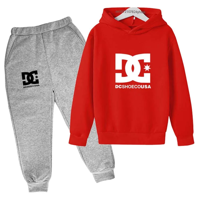 Kids Print Hoodie & Pants Tracksuit Set – Casual 2-Piece Outfit Ages 2–13