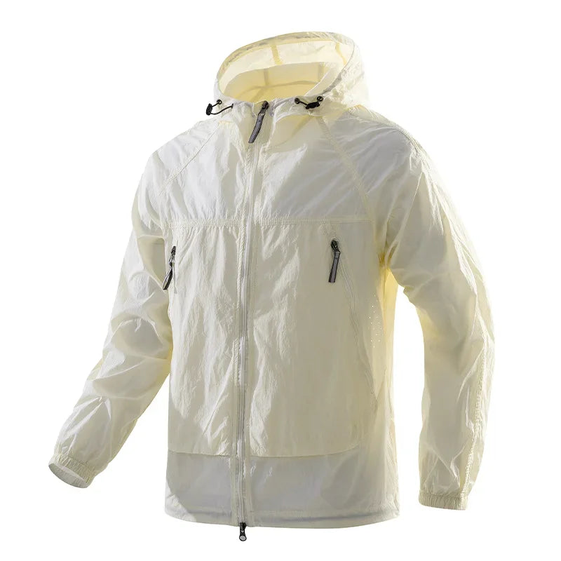 Men's UPF50+ Hooded Windbreaker Jacket – Ultra Light Summer Outdoor Coat