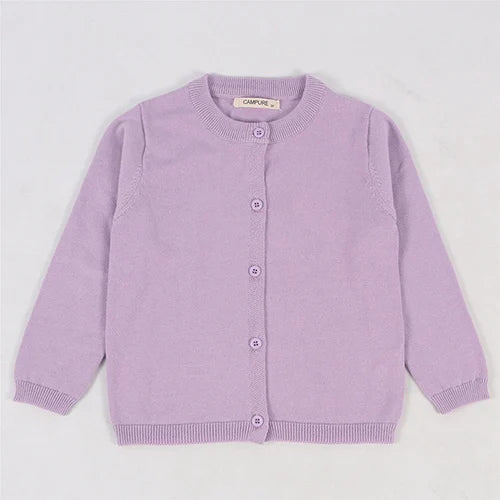 Kids Cartoon Print Knit Cardigan Coat – Casual Long Sleeve Sweater Jacket
