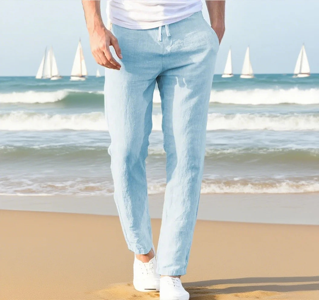 Autumn Linen Wide Men Pants Korean Trousers Oversize Cotton Streetwear Male New Yoga Pants Casual Men Clothing Sweatpants