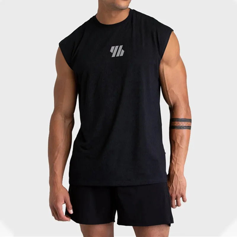 Gym Vest Men Bodybuilding Sleeveless Sports Tank Top quick-drying mesh Fitness Running Tank Top men Clothes