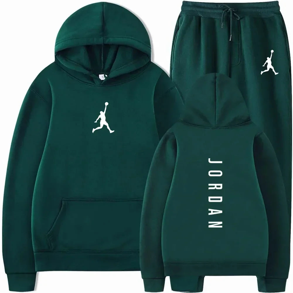Men's 2025 high-quality sportswear sweatshirt + sweatpants, fashionable sportswear sweatshirt set for spring and autumn