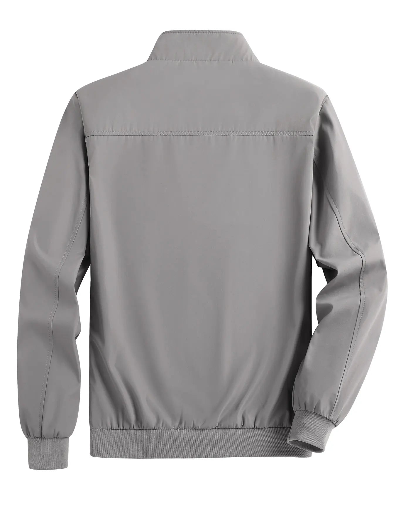 Men's Solid Stand Collar Cardigan Jacket – Casual Outdoor Sports Coat