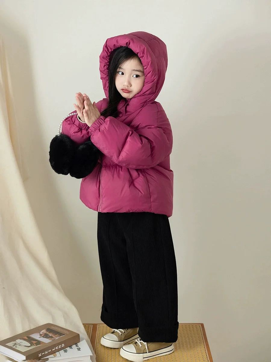 Kids Hooded Padded Down Cotton Coat – Warm Winter Outerwear Ages 3–12