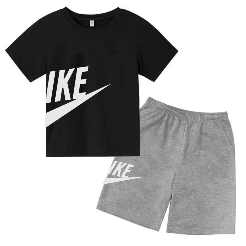 Kids Short Sleeve Top & Shorts 2-Piece Set – Casual Fashion Summer Outfit