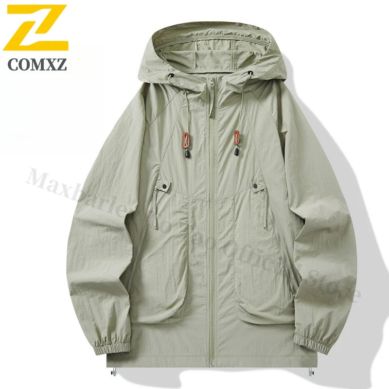 Unisex UPF50+ Ice Silk Hooded Jacket – Ultra Thin Quick-Dry Outdoor Sports Coat