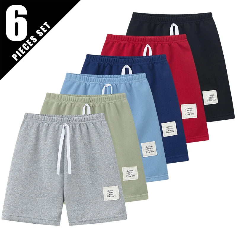 1/3/6 Piece Children's Summer Solid Color Fashion Casual Shorts Boys Wild Sports Outdoor Pants Girls Colorful Stretch Beach Pant