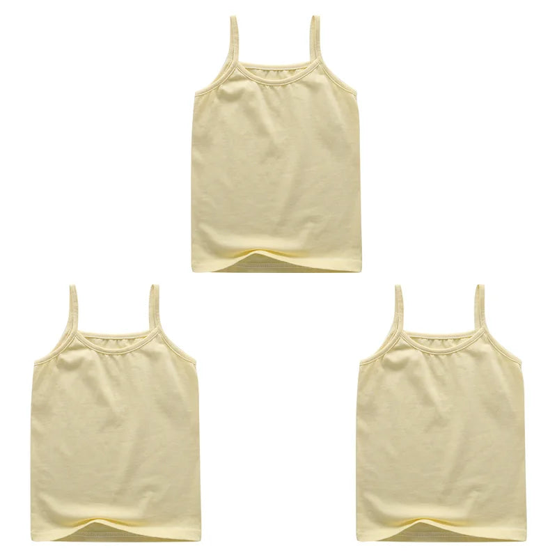 Girls Cotton Colored Tank Top – Soft Camisole Undershirt for Kids
