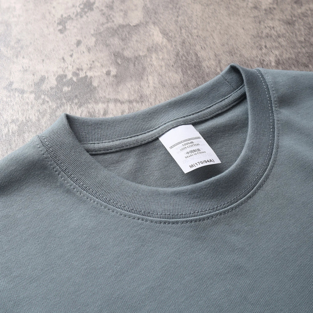 Sypcman Men's Oversized T-Shirt 9.9oz 280 Grams Heavy High Quality Short Sleeve Cotton Tee Solid Color Unisex Streetwear