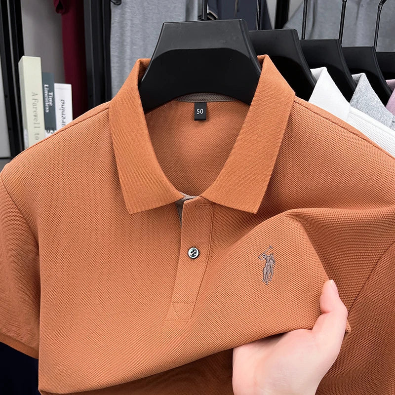 Designer brand pure cotton short sleeve polo shirt men fashion exquisite pony embroidery new summer T-shirt comfort casual top