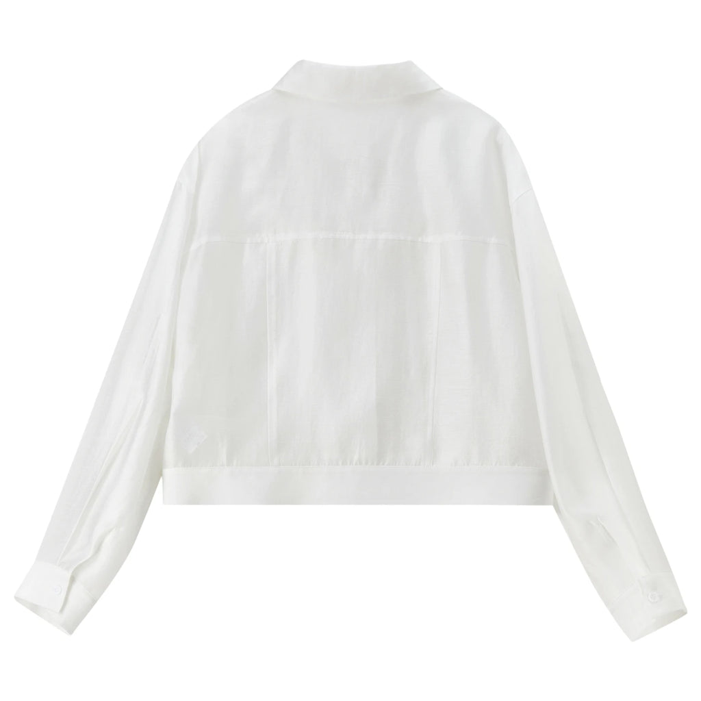 SENTUBILA Lyocell Shirt Women Sun Protection See-Through Tops 2026 Spring Summer Short Shirt Jacket Woman Shackets Q61WF6012