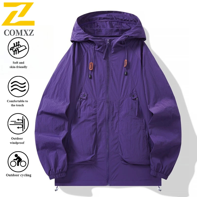 Unisex UPF50+ Ice Silk Hooded Jacket – Ultra Thin Quick-Dry Outdoor Sports Coat