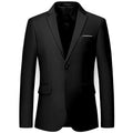 Men's White Formal Two-Button Suit Jacket – Korean Long Sleeve Office Wedding Blazer