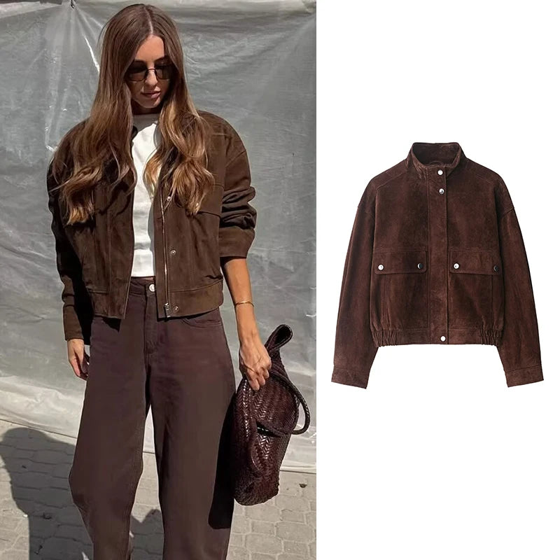 Women's Big Pocket Loose Warm Autumn Jacket – Elegant Street Chic Student Coat