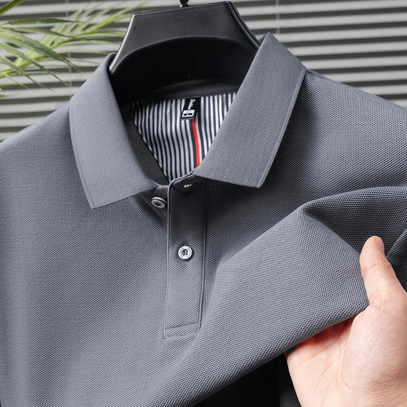 High end 100% cotton short sleeve polo shirt men's summer new trend brand business casual golf T-shirt fashion men's clothing