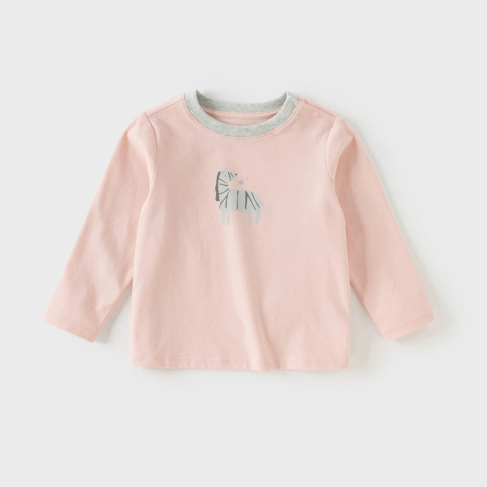 Kids Animal Print Long Sleeve Pullover – Soft Cotton Casual Base Top
