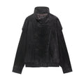 Women's Jacket Fall 2025 New Black Long Sleeve Pebble Faux Leather Jacket Motorcycle Style Personality Fashion