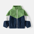 Boys Color Matching Fleece Zipper Jacket – Thickened Warm Outerwear