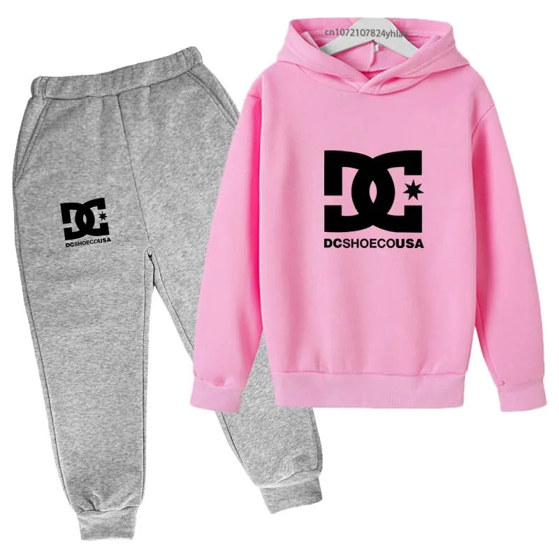Kids Print Hoodie & Pants Tracksuit Set – Casual 2-Piece Outfit Ages 2–13