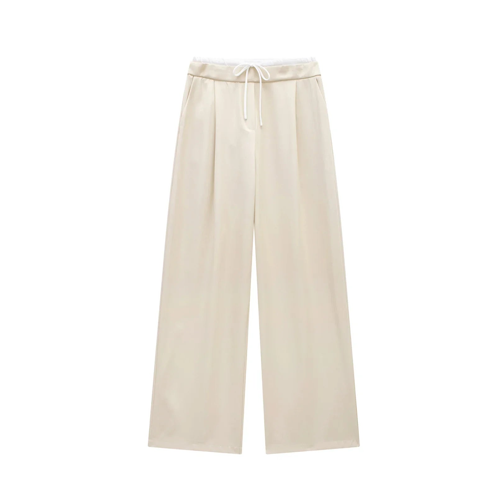 Women's Pleated Baggy Lace-Up Office Pants – Fluid Casual Trousers