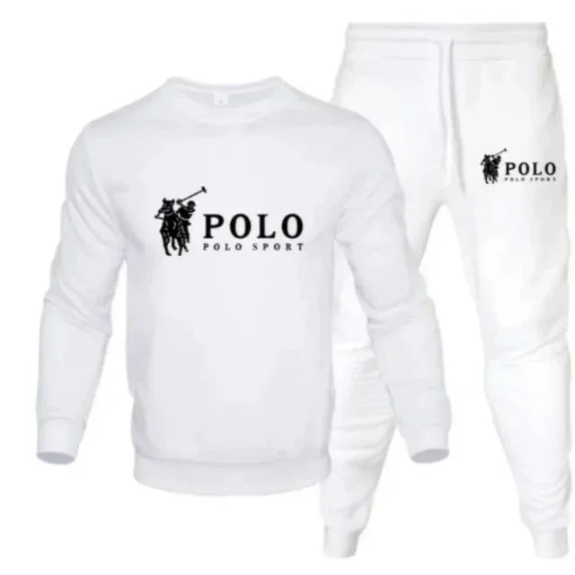 Men's Round Neck Sweatshirt & Jogger Pants Set – Casual Fitness 2-Piece Tracksuit