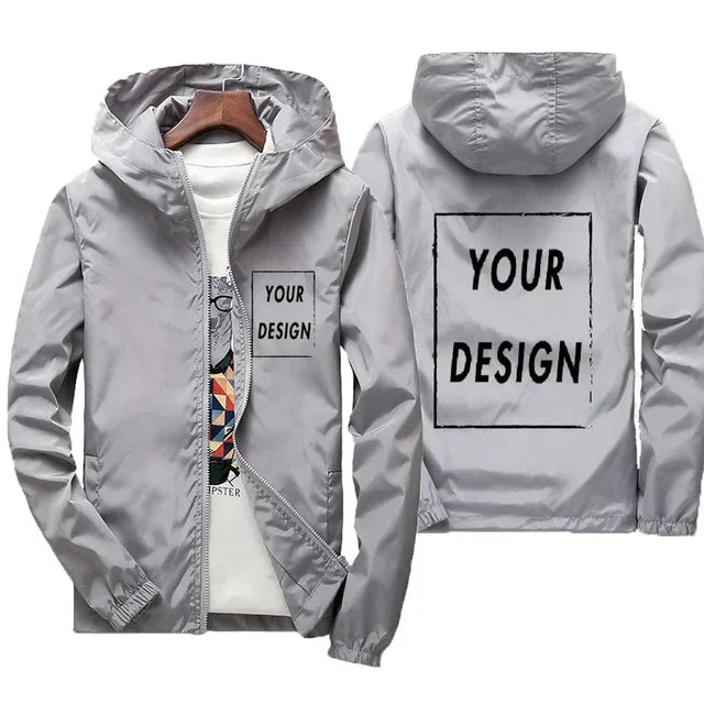 Men's Waterproof Large Size Windbreaker Jacket – Casual Black Outdoor Coat up to 7XL