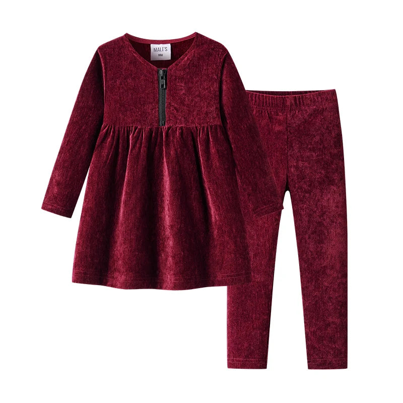 Fall/winter chenier family matching clothes maxi dress baby top and pants set boy girl t-shirt outside suit kids clothing