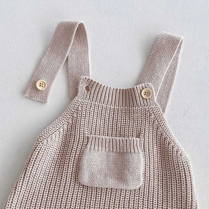 2024 New Autumn Infant Baby Girls Clothing Set Long Sleeved Cotton T-shirt+Sleeveless Knitted Jumpsuit Toddler Baby Clothes Suit