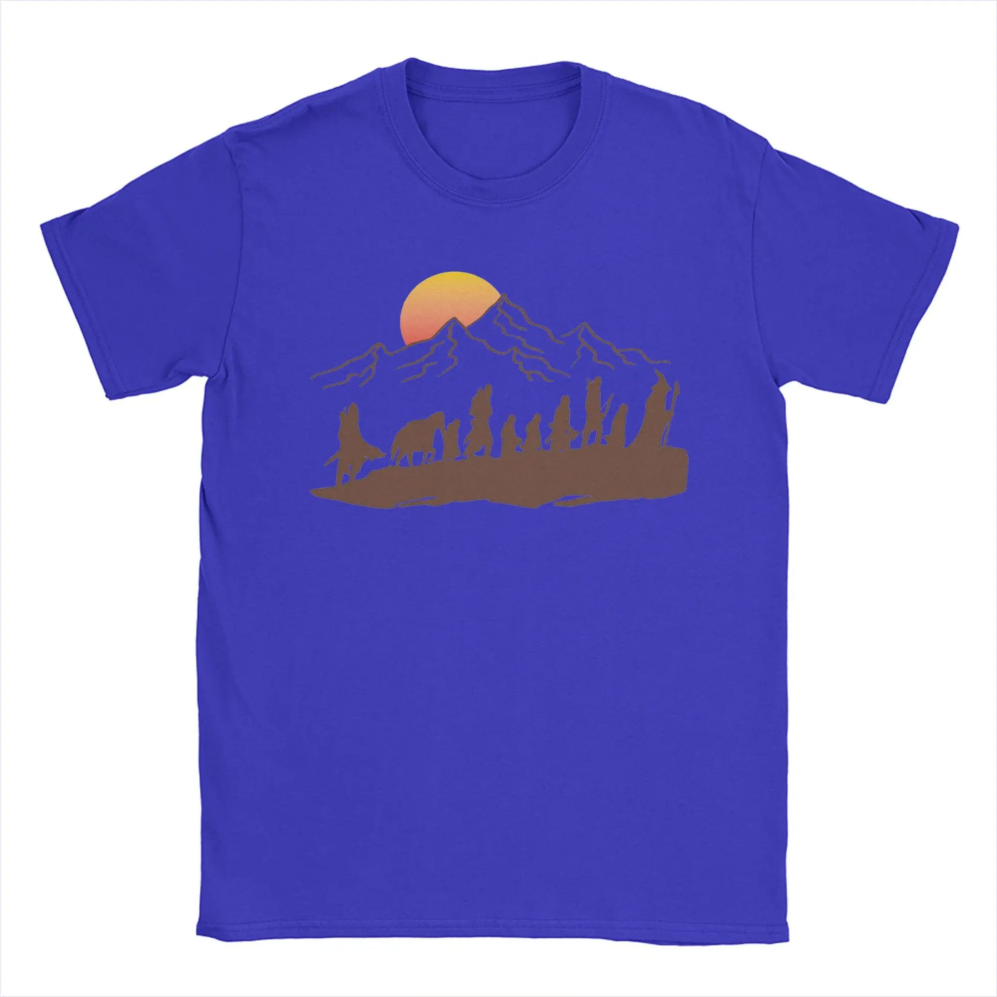 The Fellowship L-Lords Of The R-Rings T Shirts Men Pure Cotton Funny T-Shirts Round Neck  Tee Shirt Short Sleeve Clothes Summer