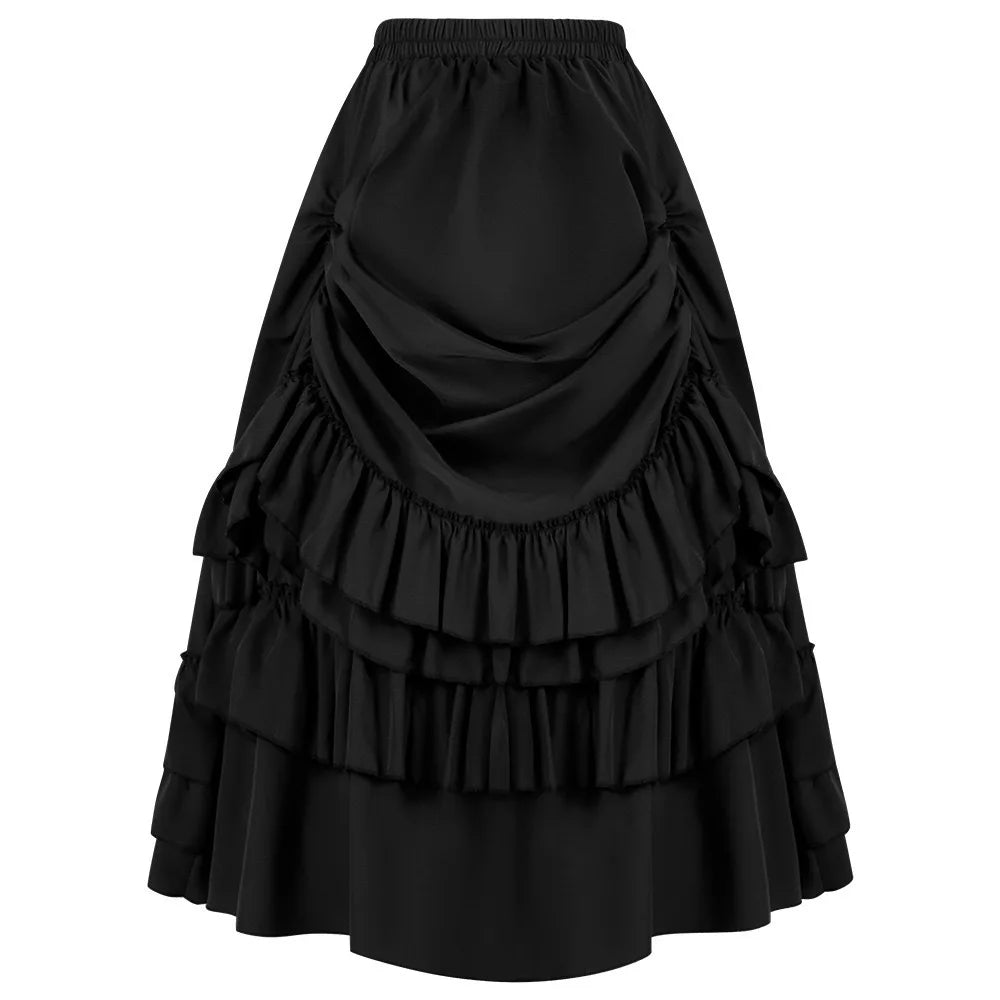 Women's Asymmetric Stripe Belt Midi Skirt – Casual Loose Mid Waist Summer Skirt