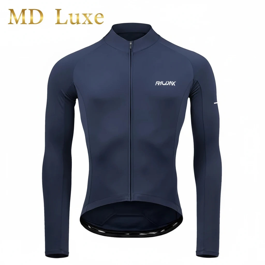 RAUDAX 2024 Man's Winter Cycling Clothing Long Sleeves Thermal Fleece Cycling Jersey Set Outdoor Keep Warm Road Bike Sportswear