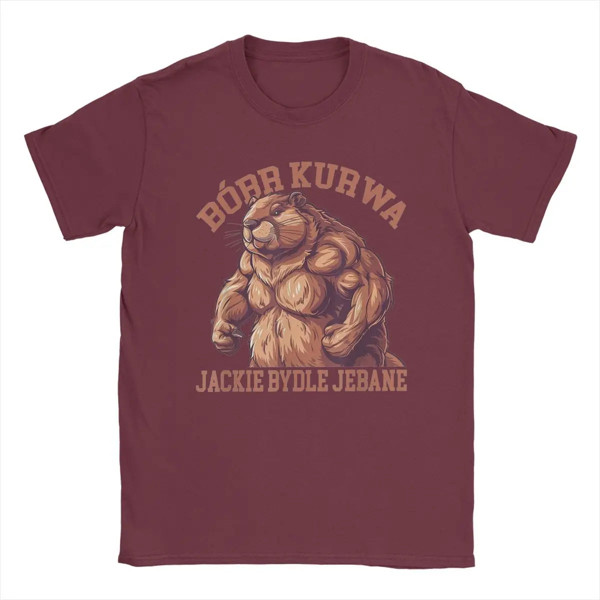 Unique Bobr Kurwa Bober Beaver T-Shirt for Men Round Neck 100% Cotton T Shirts Short Sleeve Tee Shirt Birthday Gift Tops