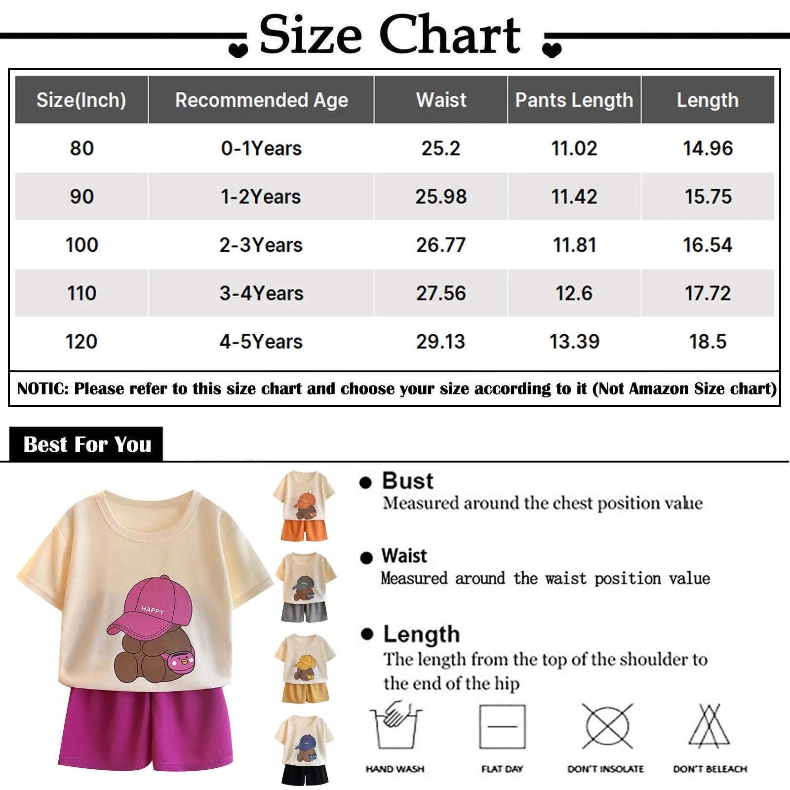 Boys Bear Print Short Sleeve T-Shirt & Shorts Set – Cotton 2-Piece Casual Outfit