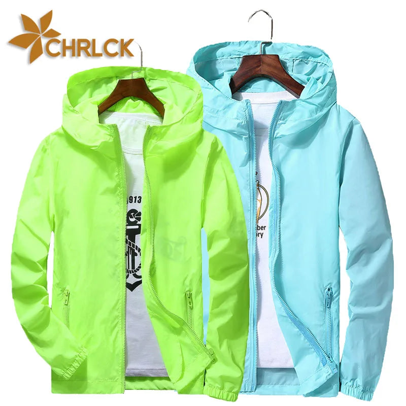 Unisex Reflective Sun Protection Outdoor Windbreaker – Breathable Hiking Jacket Large Size