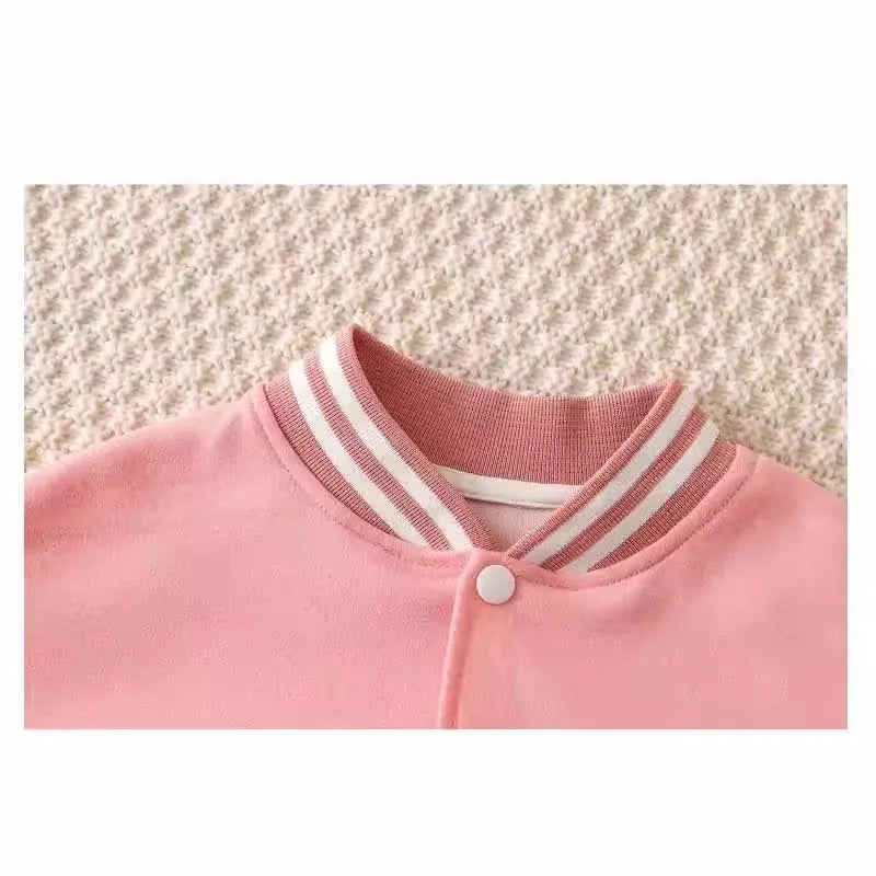 Kids Letter Baseball Jacket Coat – Fashion Casual Sports Outerwear Ages 12M–12Y