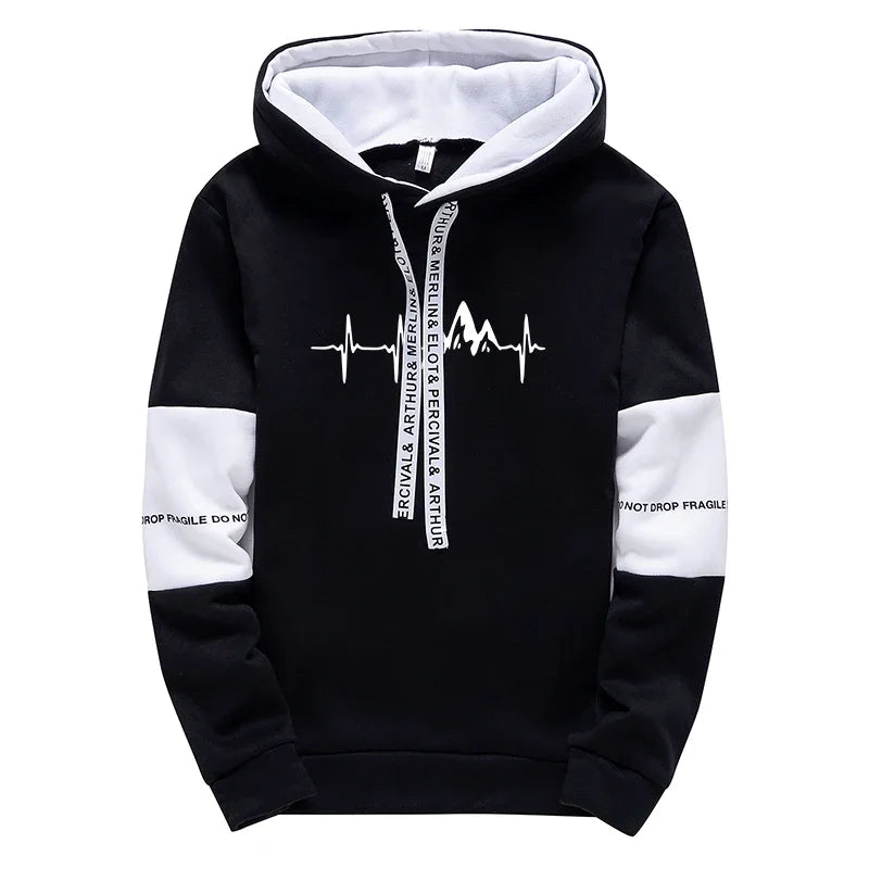 Men's Classic Hooded Sweatshirt & Pants Tracksuit – Versatile Print 2-Piece Set