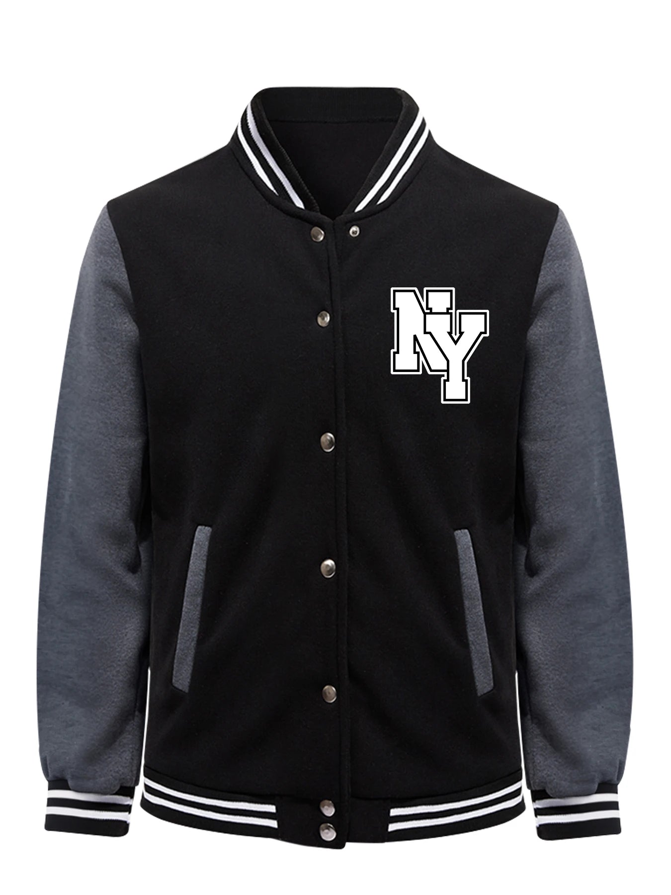 Men's New York City Baseball Fleece Jacket – Loose Y2K Streetwear Jersey