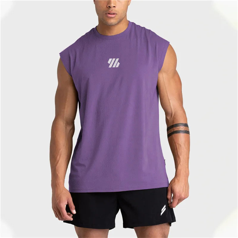 Gym Vest Men Bodybuilding Sleeveless Sports Tank Top quick-drying mesh Fitness Running Tank Top men Clothes