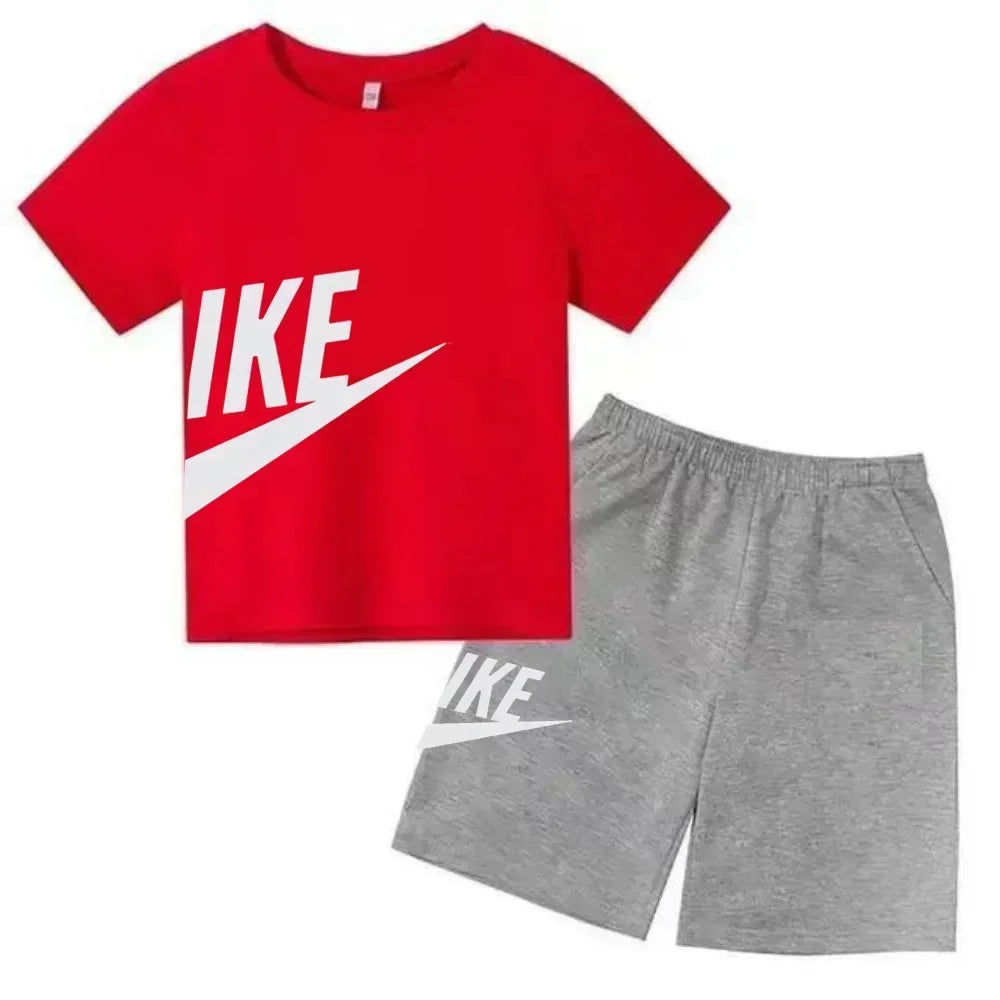 Kids Short Sleeve Top & Shorts 2-Piece Set – Casual Fashion Summer Outfit