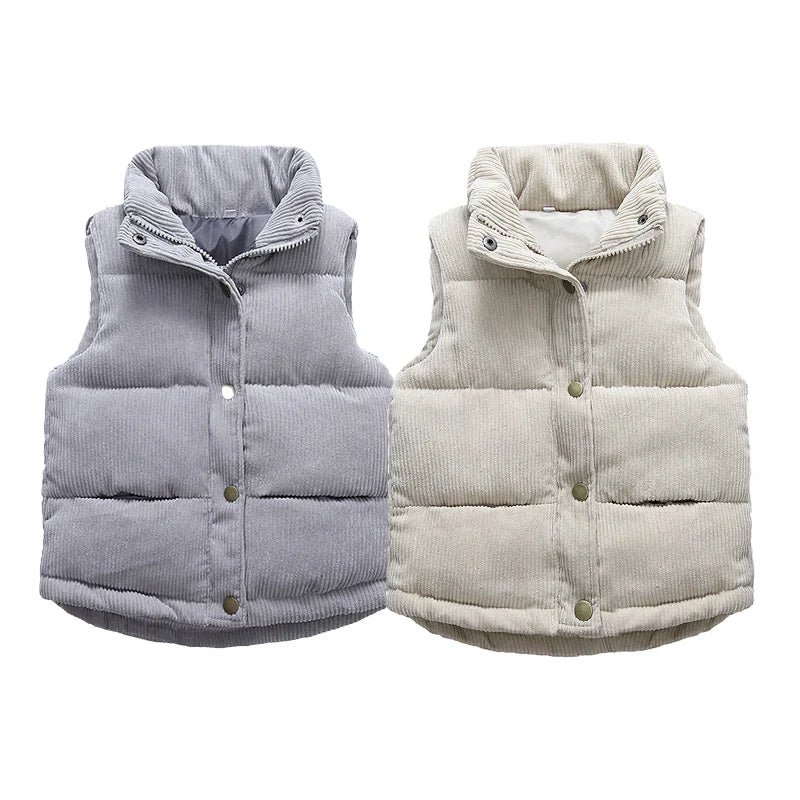 Kids Warm Cotton Waistcoat Vest Jacket – Sleeveless Padded Outerwear Coat