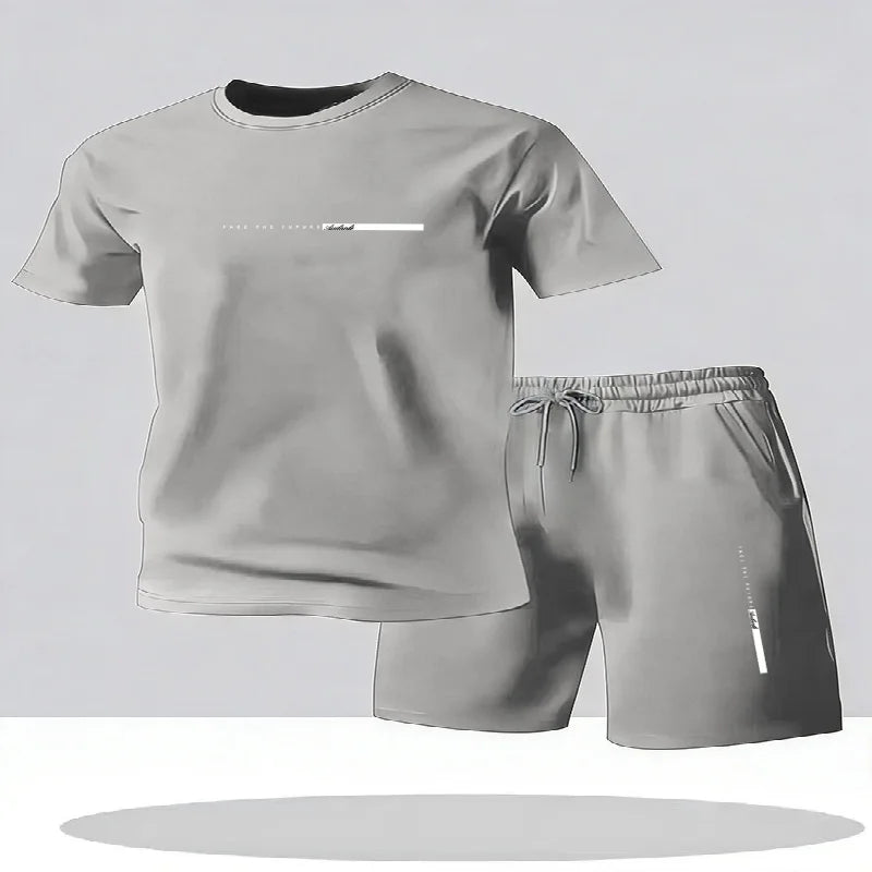 Men's sportswear 2-piece set short sleeved shirt shorts set men's running suit T-shirt men's summer T-shirt
