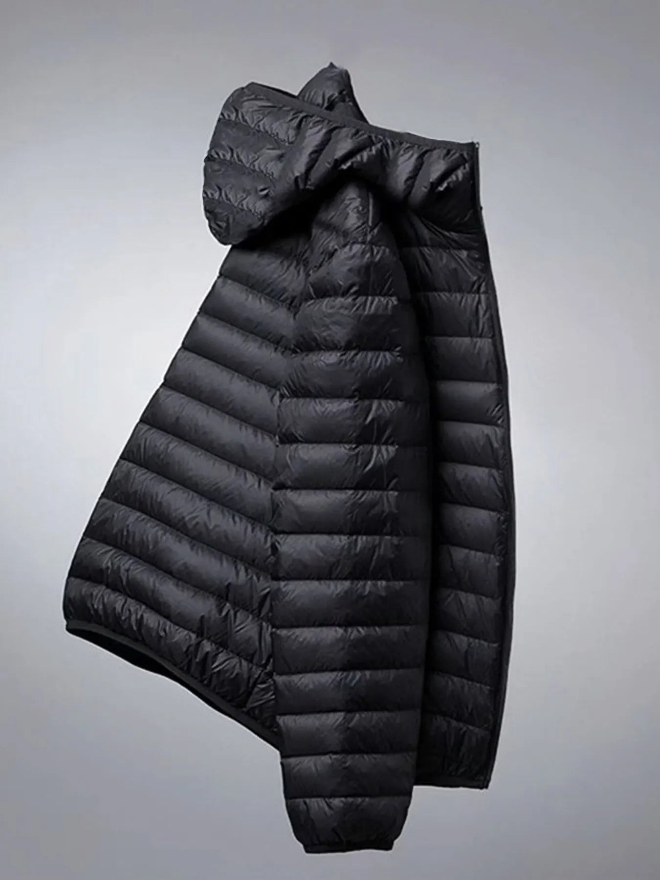 Men's Hooded Solid Cotton Windproof Warm Jacket – Casual Outdoor Winter Coat