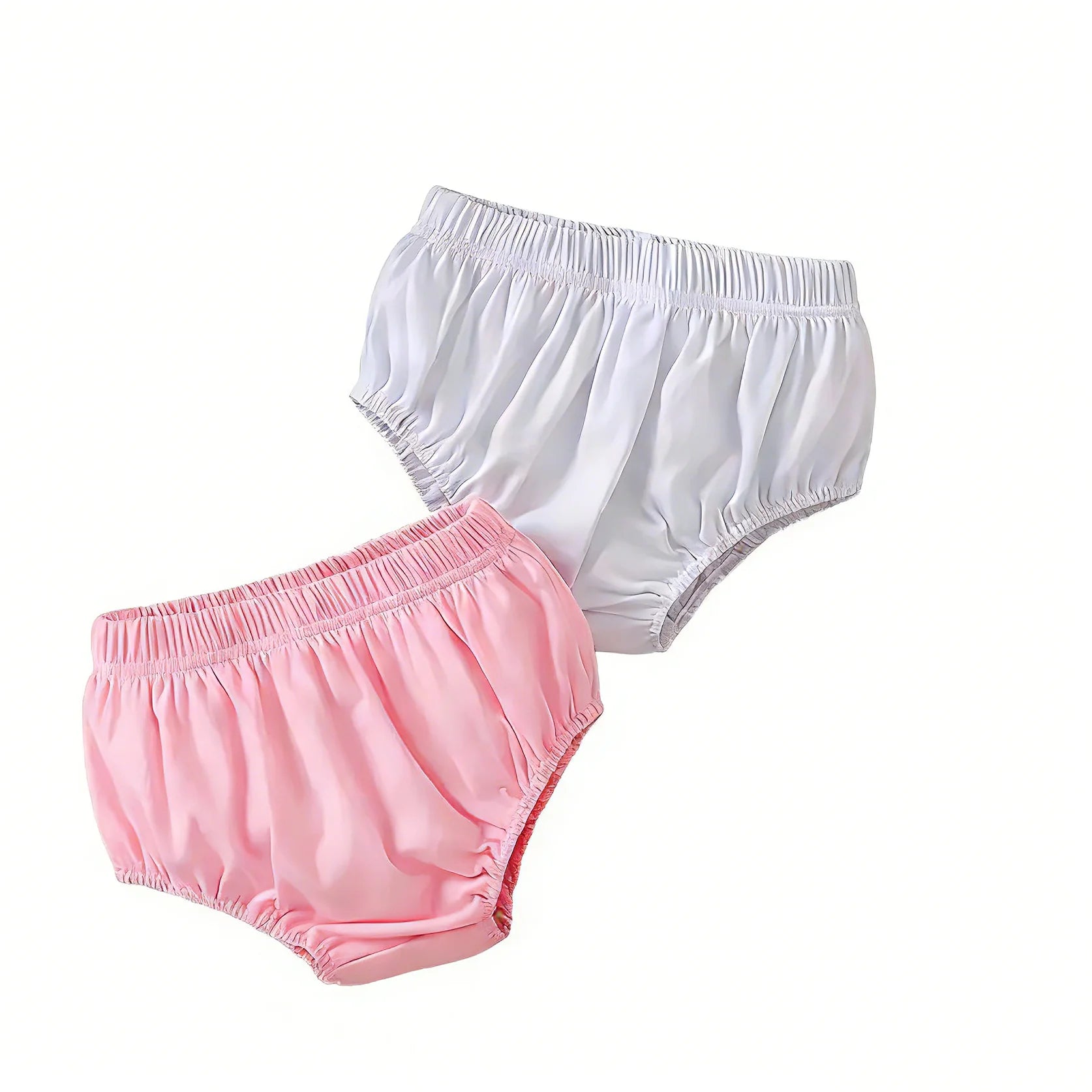 2pcs Solid Color Infant Toddler Underwear Soft Cotton Baby Girls and Baby Boys Unisex Diaper Covers Bloomers