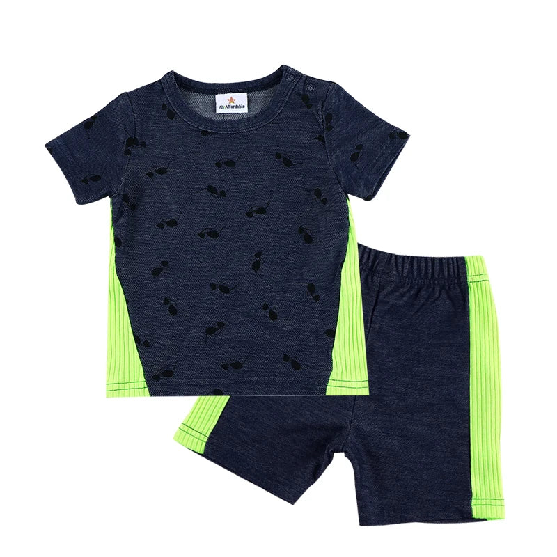 Baby Boy Denim T-Shirt & Shorts Set – Casual Cotton Summer Outfit