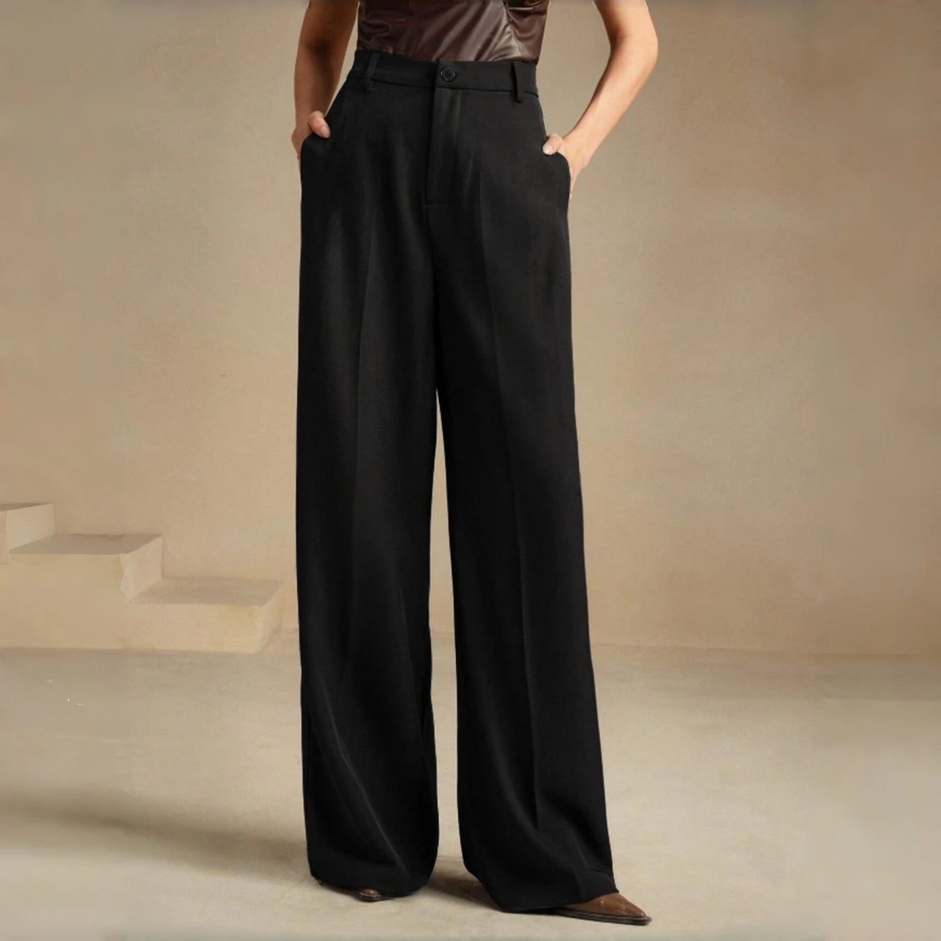 Women's Versatile Solid Color Smart Casual Suit Pants – Elegant Youthful Lady Trousers