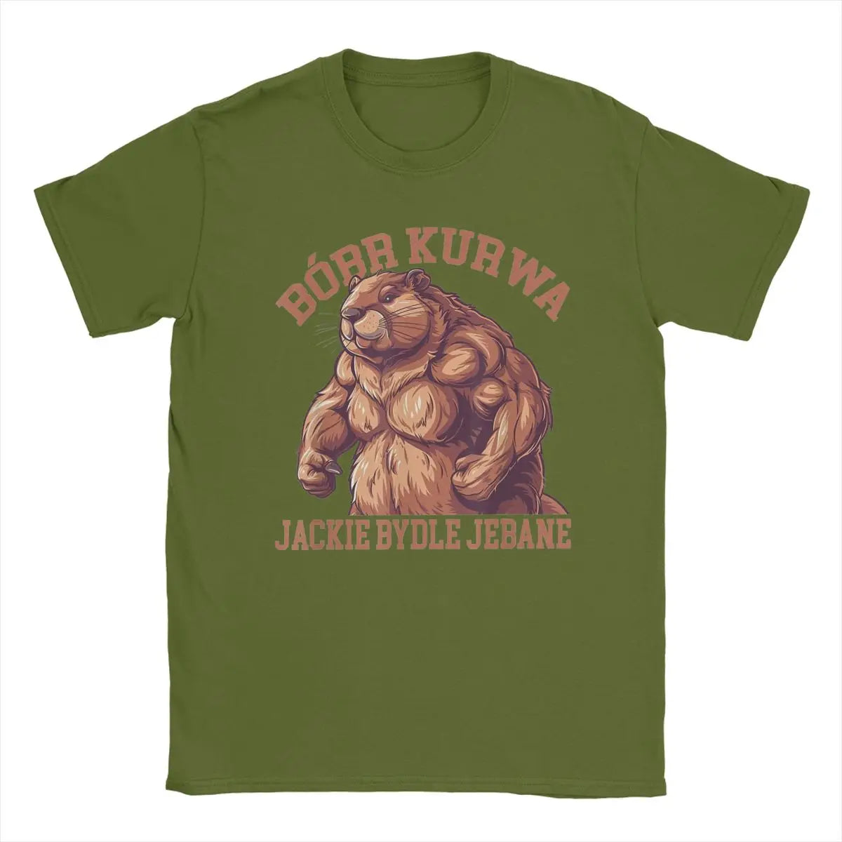 Unique Bobr Kurwa Bober Beaver T-Shirt for Men Round Neck 100% Cotton T Shirts Short Sleeve Tee Shirt Birthday Gift Tops