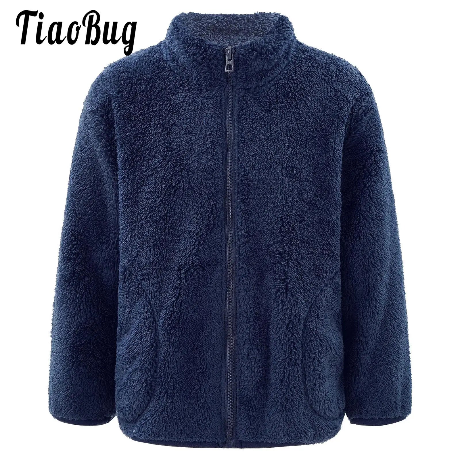 Kids Full-Zip Turtleneck Fleece Jacket – Warm Outerwear with Pocket Ages 2–12